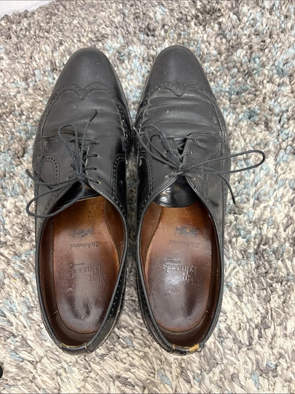 Allen Edmonds Shoes Mens 10 C Richmond Leather Oxford Wingtip Brogue Office